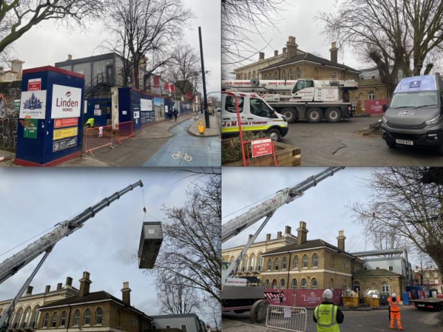 Removal of a 80ft x 40ft Two Storey Modular Building split over two Sunday at the Linden Homes Site