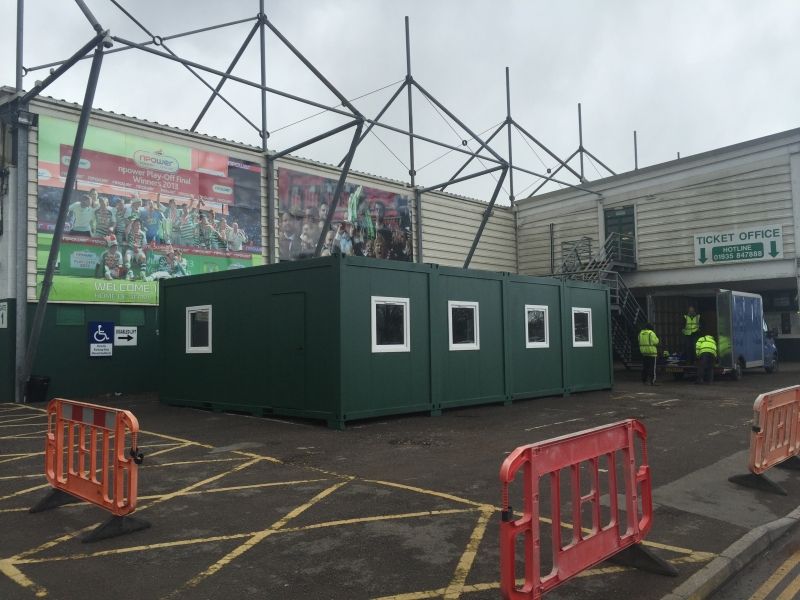 20ft x 32ft four bay modular building delivered and installed to Yeovil Football Club